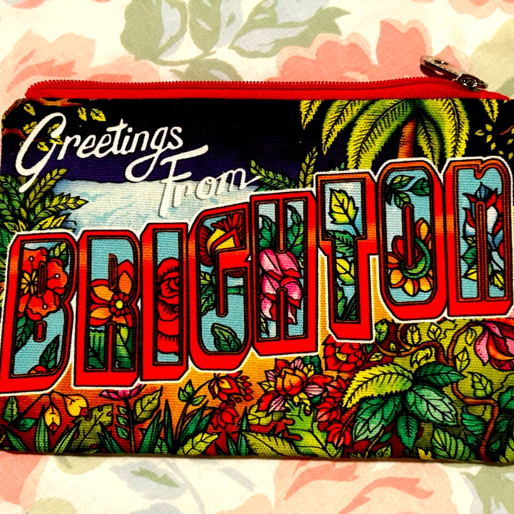 Greetings from Brighton zip bag 7.5”x 5”. Like new condition